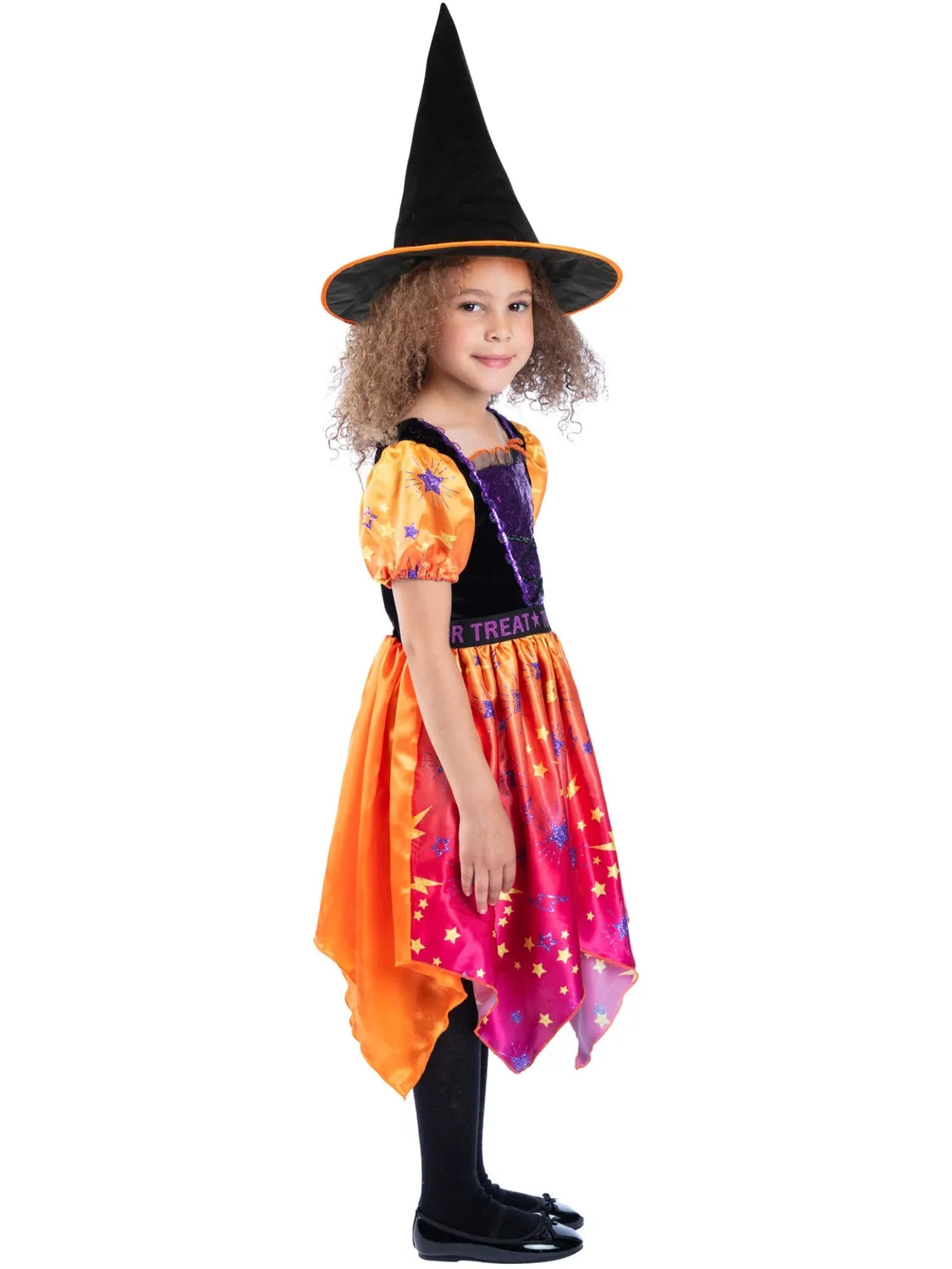 Smiffys Moon Stars Costume Strega Bambina Arancione L
