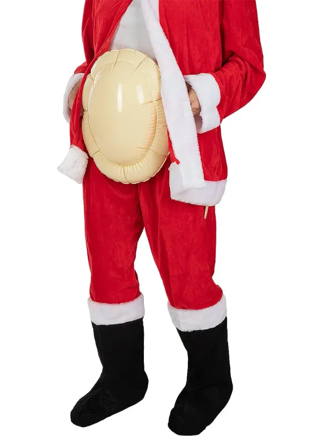 Funidelia Pancia Gonfiabile Babbo Natale uomo rosa Natale