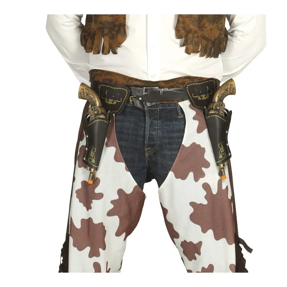 Fiestas Guirca Cinturone con Pistole Cowboy Marrone Adulti