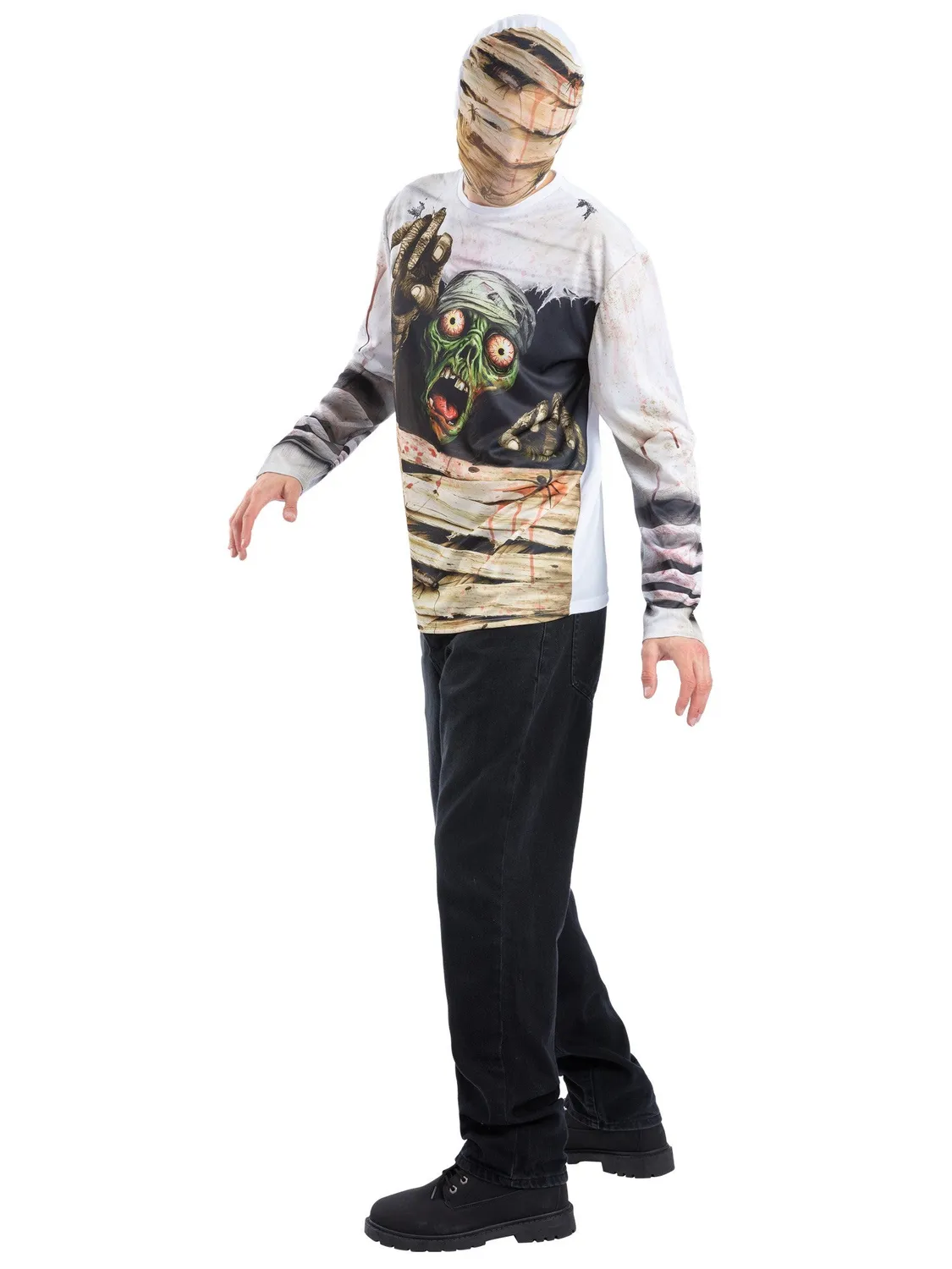 Smiffys Kit Mummia Zombie Top Maschera Uomo Halloween