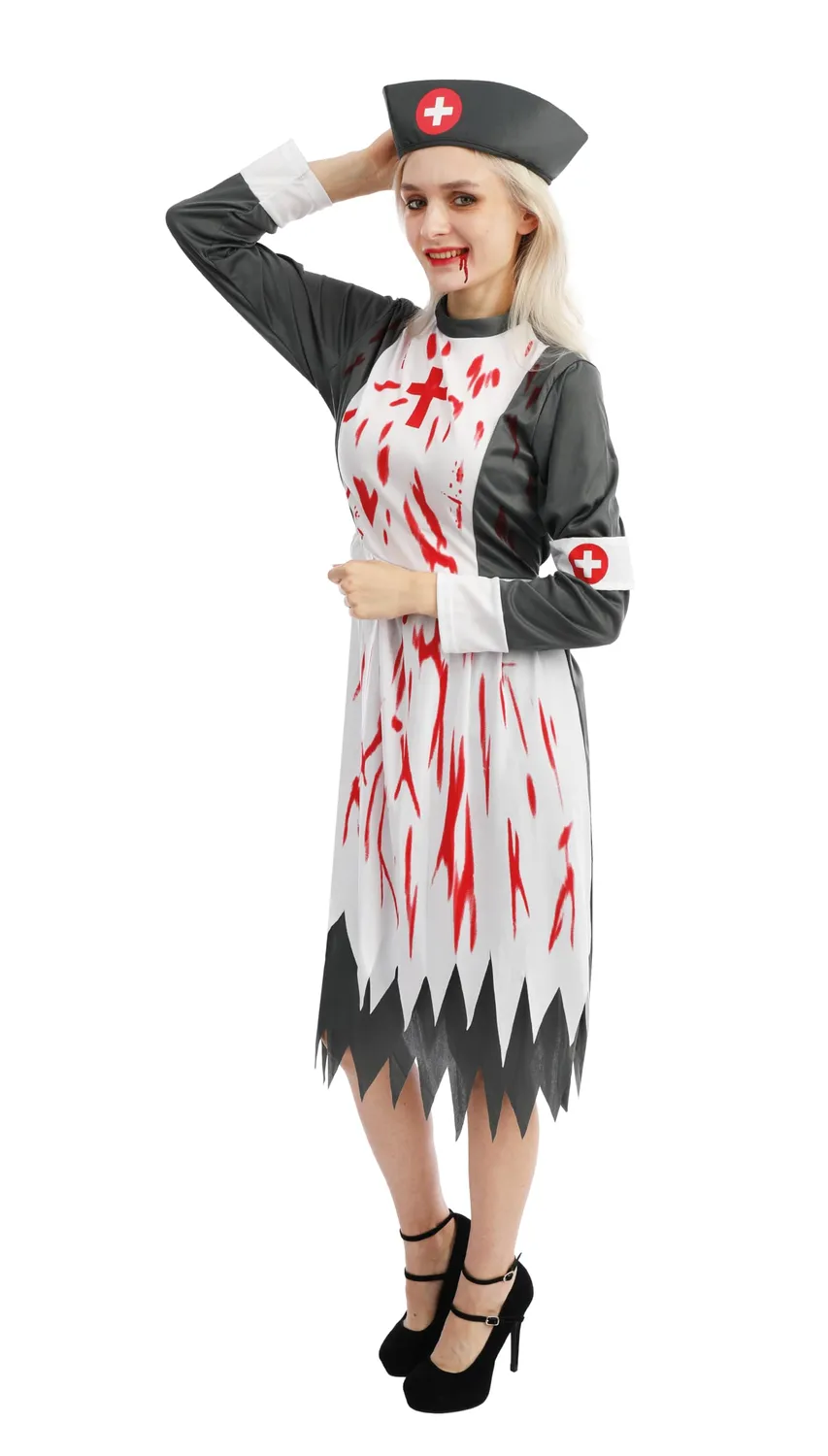 P'tit Clown Infermiera Insanguinata costume vestito S-M