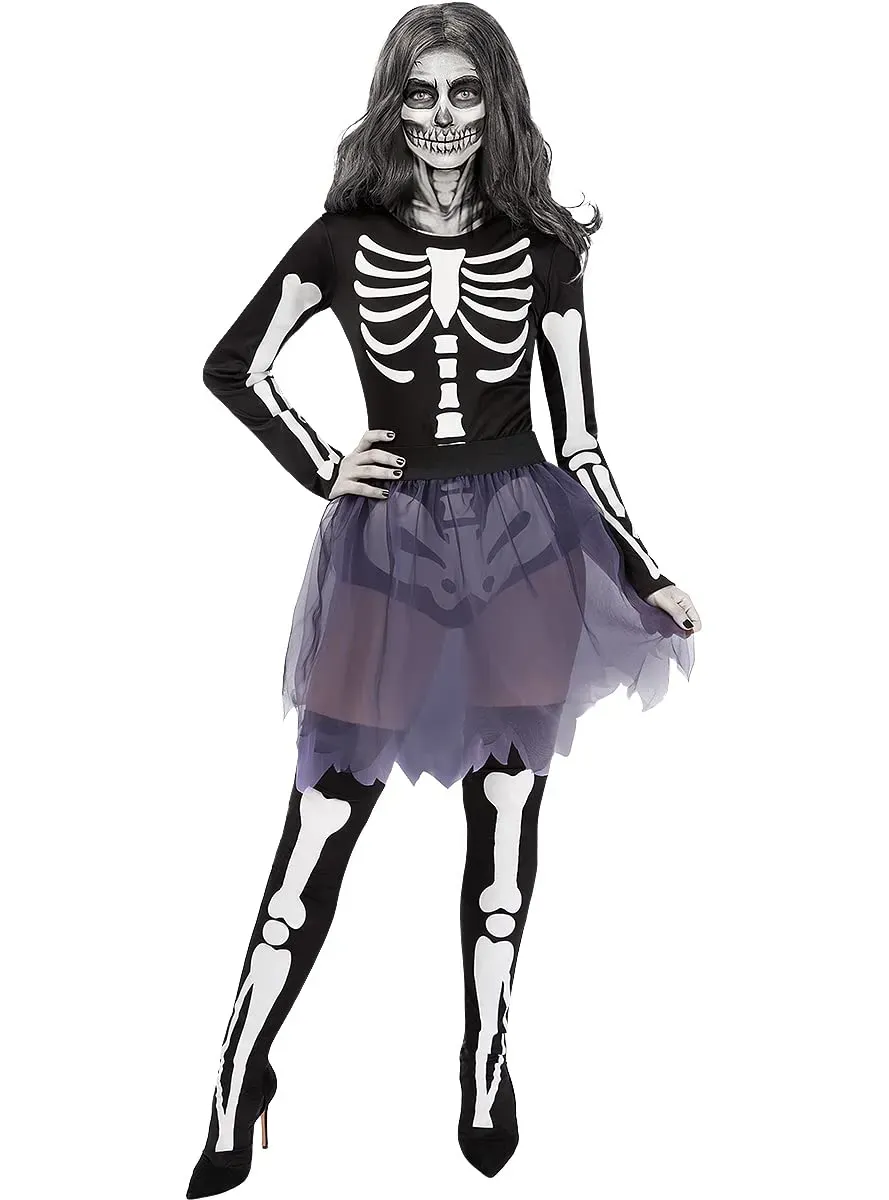 Funidelia Costume da Scheletro Donna Nero Halloween