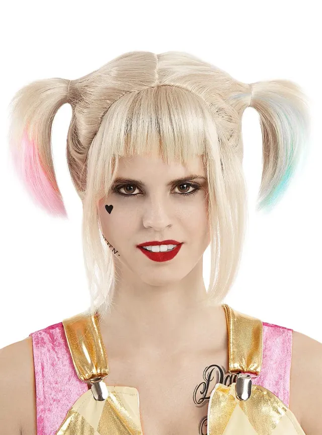 Funidelia Harley Quinn Birds of Prey parrucca donna bicolore