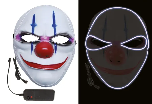 P'tit Clown 15005 maschera pagliaccio luminosa adulto terrificante