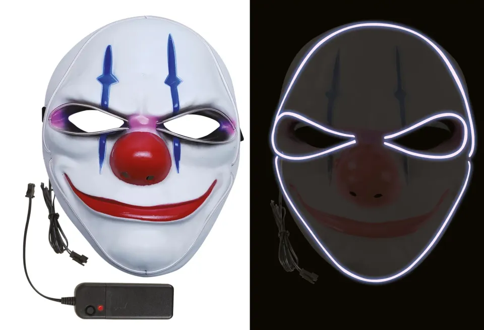 P'tit Clown 15005 maschera pagliaccio luminosa adulto terrificante