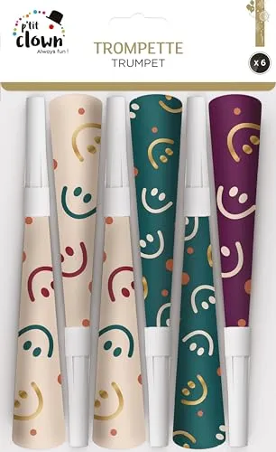 P'tit Clown 23449 Tromba cartone 17 cm 6 pezzi