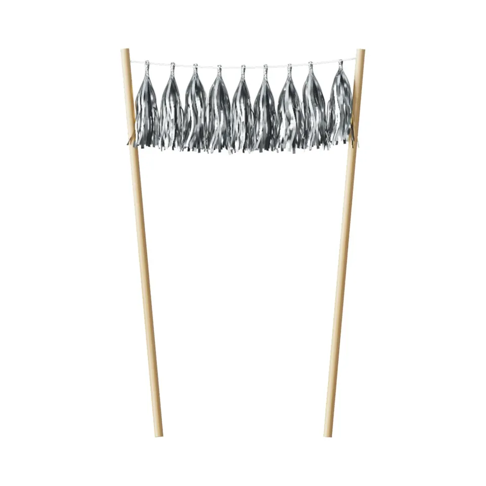 P'tit Clown Re22586 decorazione torta pompon argento 9 pezzi