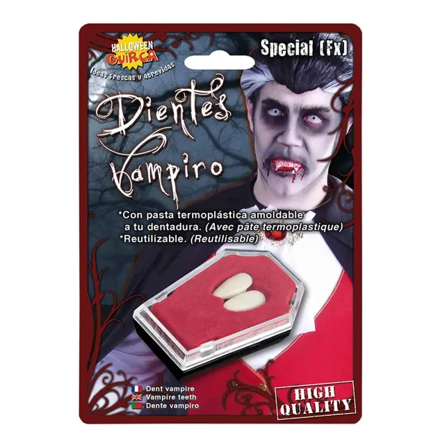 Fiestas Guirca Denti Canini vampiro bianchi termoplastici