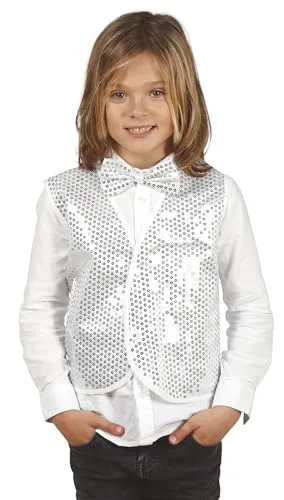 Guirca gilet paillettes argento bambino festa