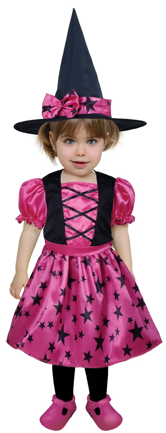 Guirca strega stellata costume bambina rosa 12-18 mesi