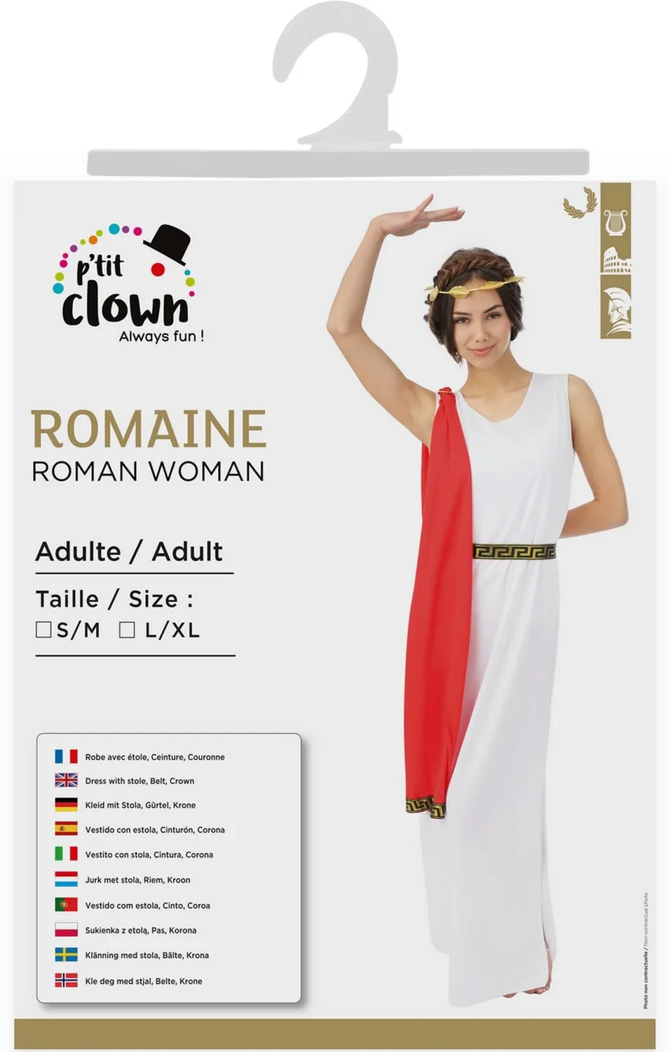 P'tit Clown Romana costume donna bianco L-XL storico