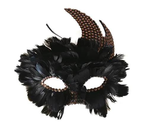 P'tit Clown maschera veneziana lupo nero borchiato adulto