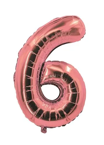 P'tit Clown re80306 palloncino numero 6 85 cm rosa oro
