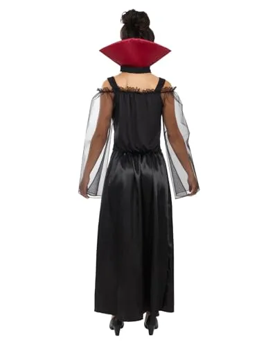 Funidelia Costume Vampira Donna Nero Gotico con Colletto