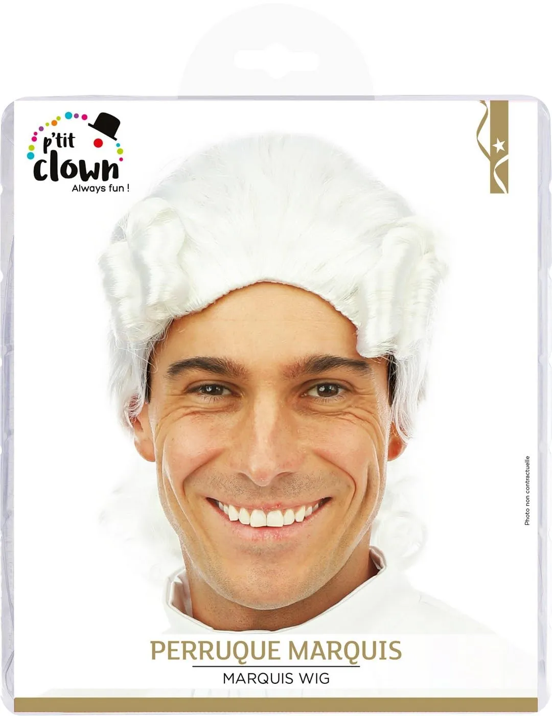 P'tit Clown 40070 parrucca Marquis bianca barocca