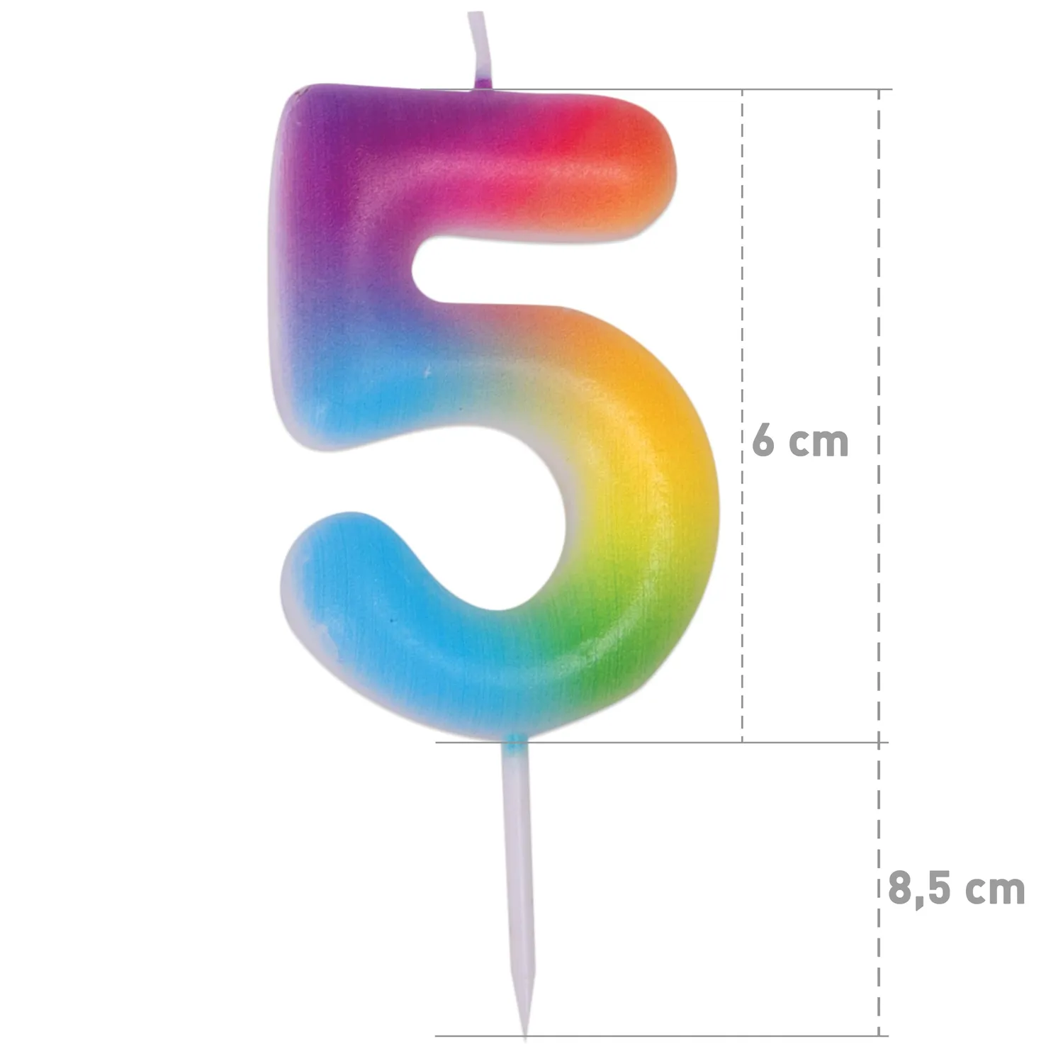 P'tit Clown 23945 candelina compleanno multicolore numero 5