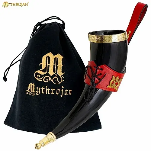 La Bottega di Merlino Corno bere bue pelle rossa 350 ml