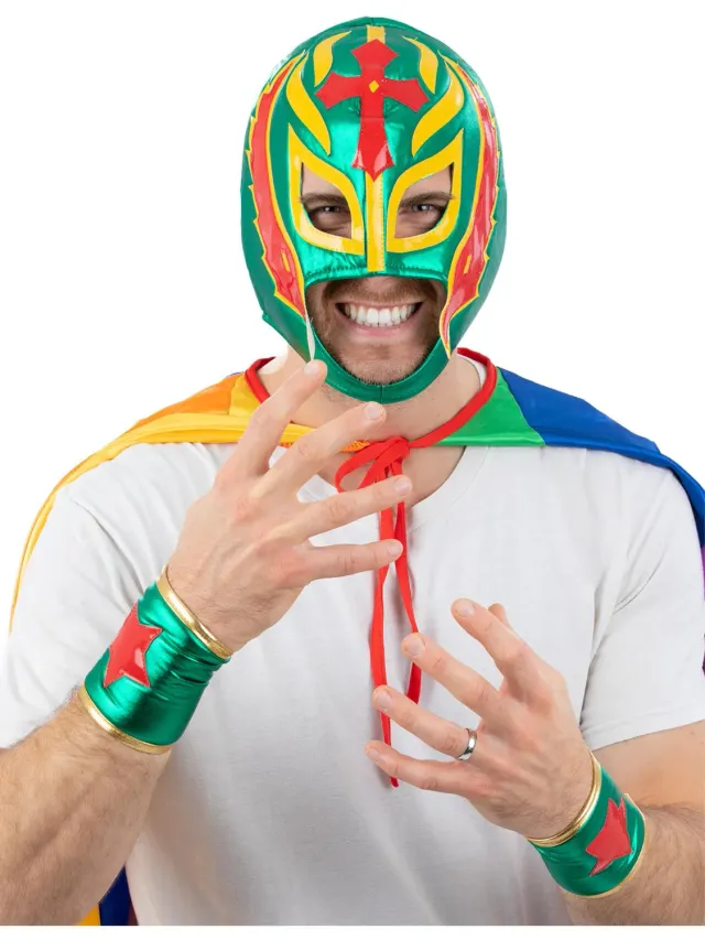 Smiffys Mexican Wrestler Kit costume maschera verde