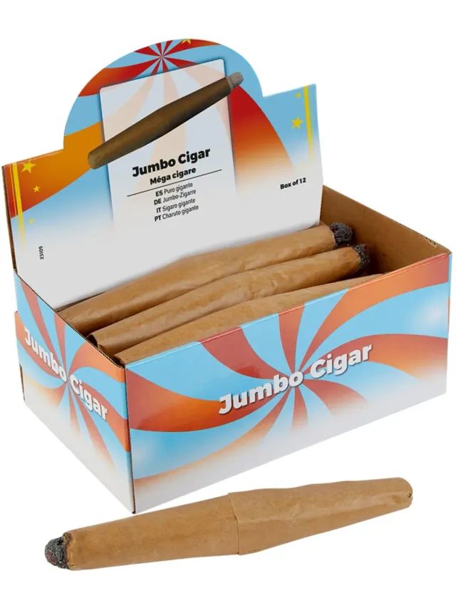 Smiffys Jumbo Cigar sigaro finto box 12 pezzi marrone