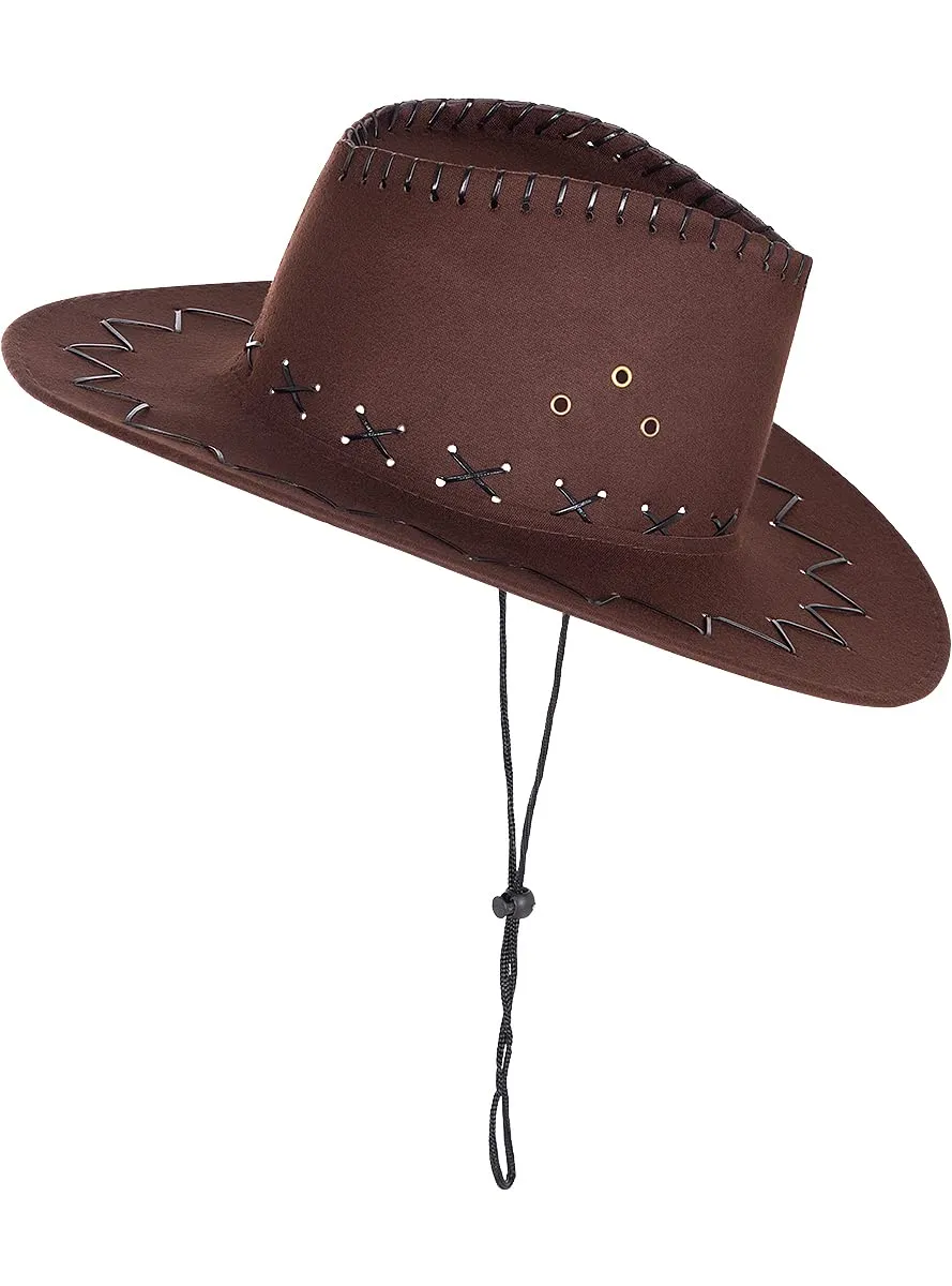 Funidelia Cowboy Cappello Adulto Marrone Western