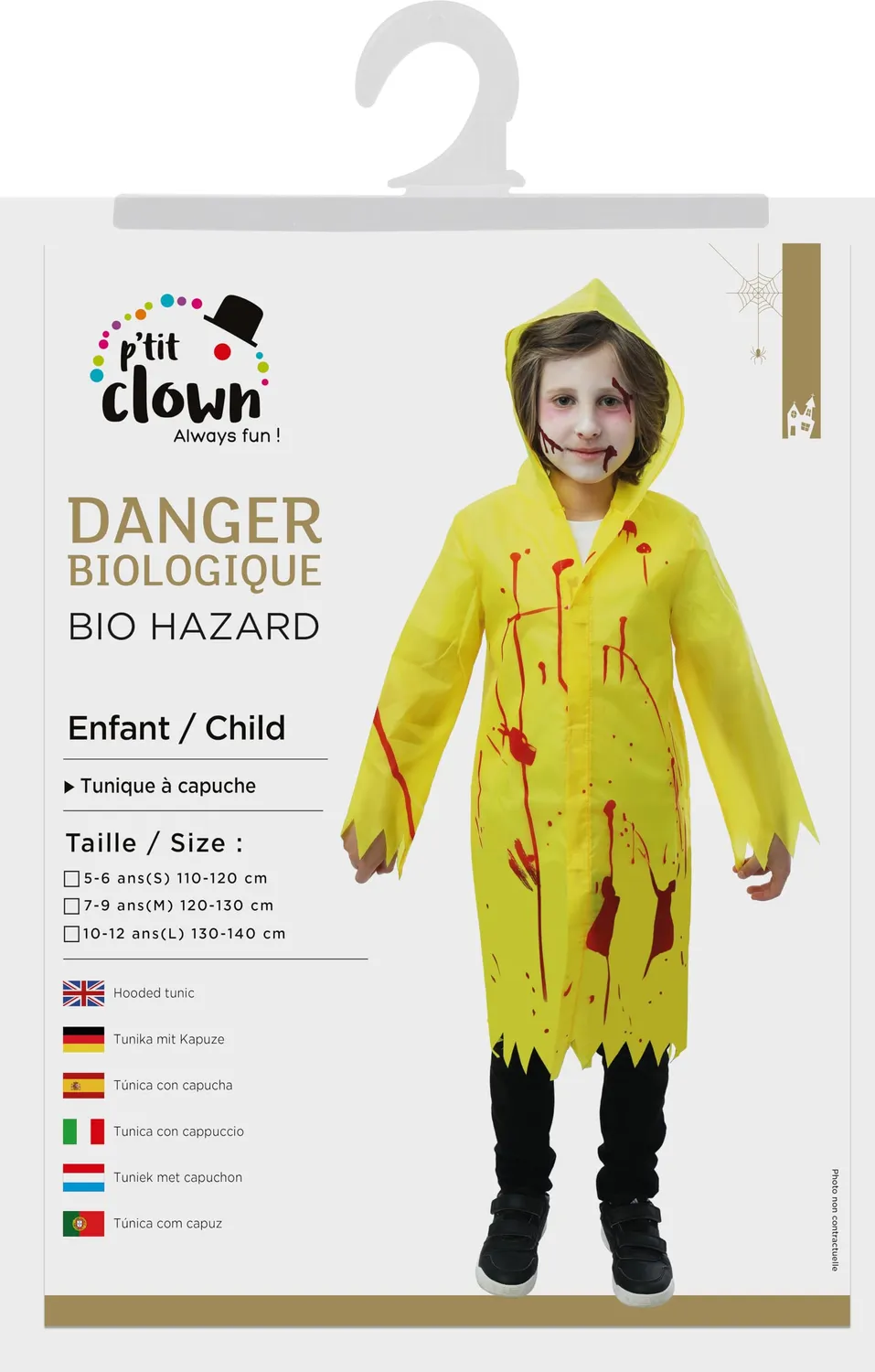 P'tit Clown Pericolo Biologico costume bambino 10-12 anni