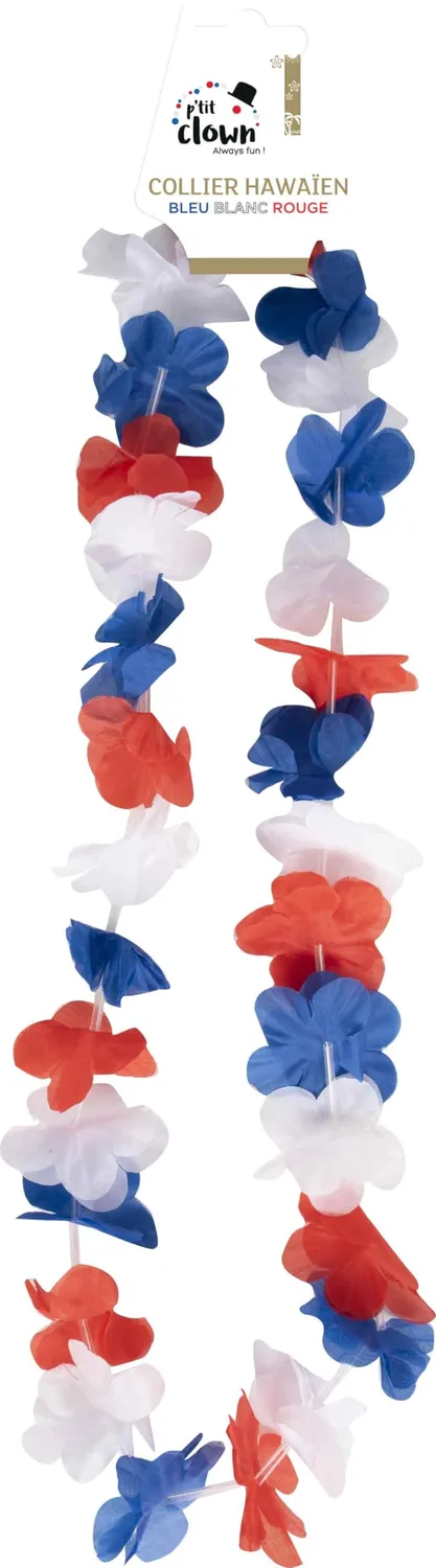 P'tit Clown 58000 collana hawaiana 50 cm blu bianco rosso