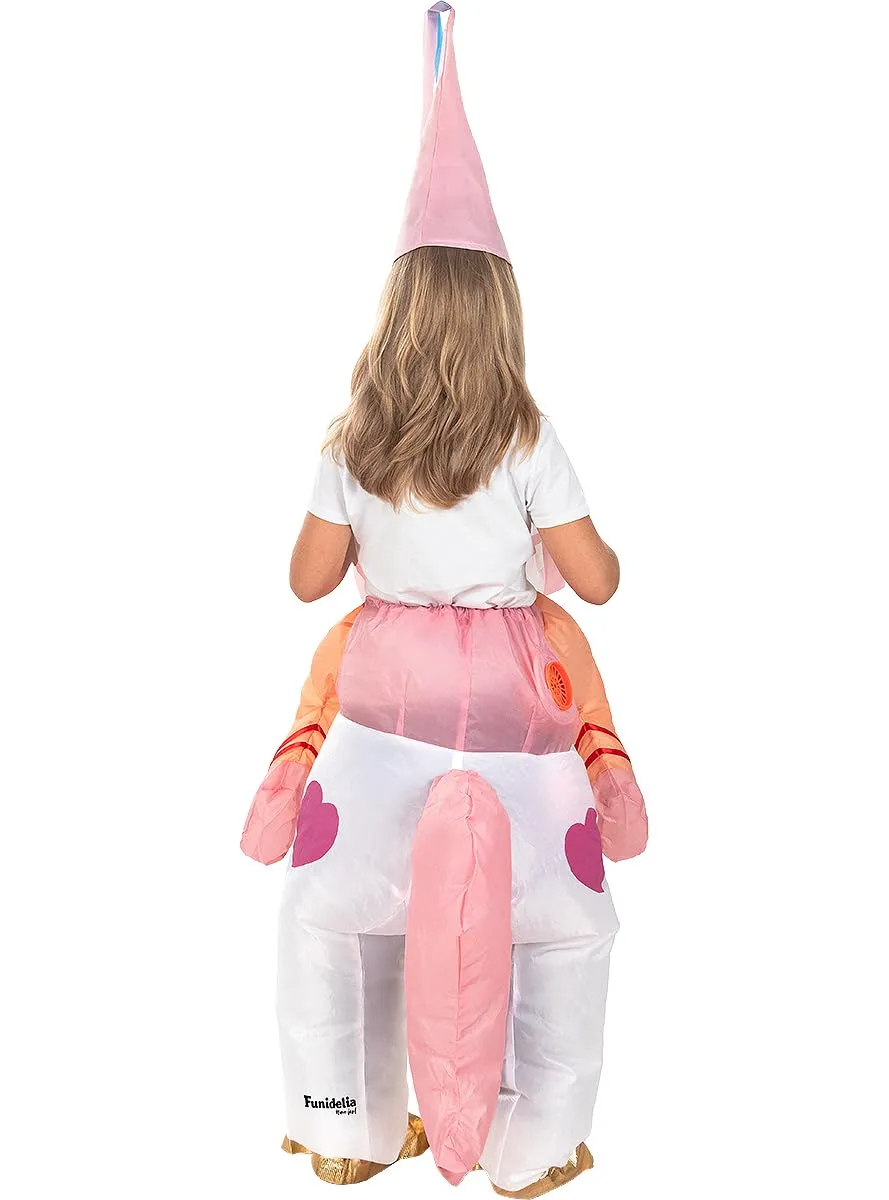 Funidelia Unicorno Gonfiabile Ride On costume bambino rosa