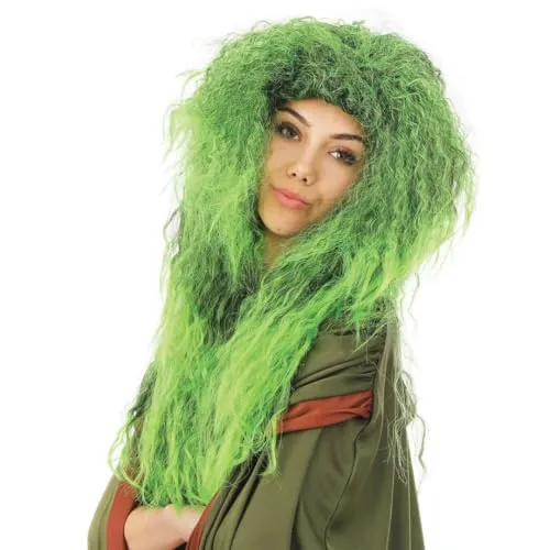 P'tit Clown 23588 parrucca strega verde capelli lunghi