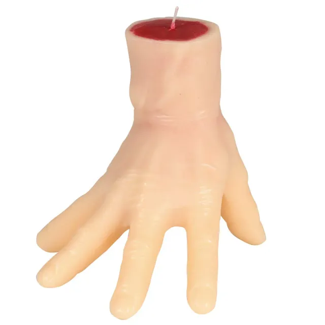 Guirca Mano Insanguinata candela Halloween beige