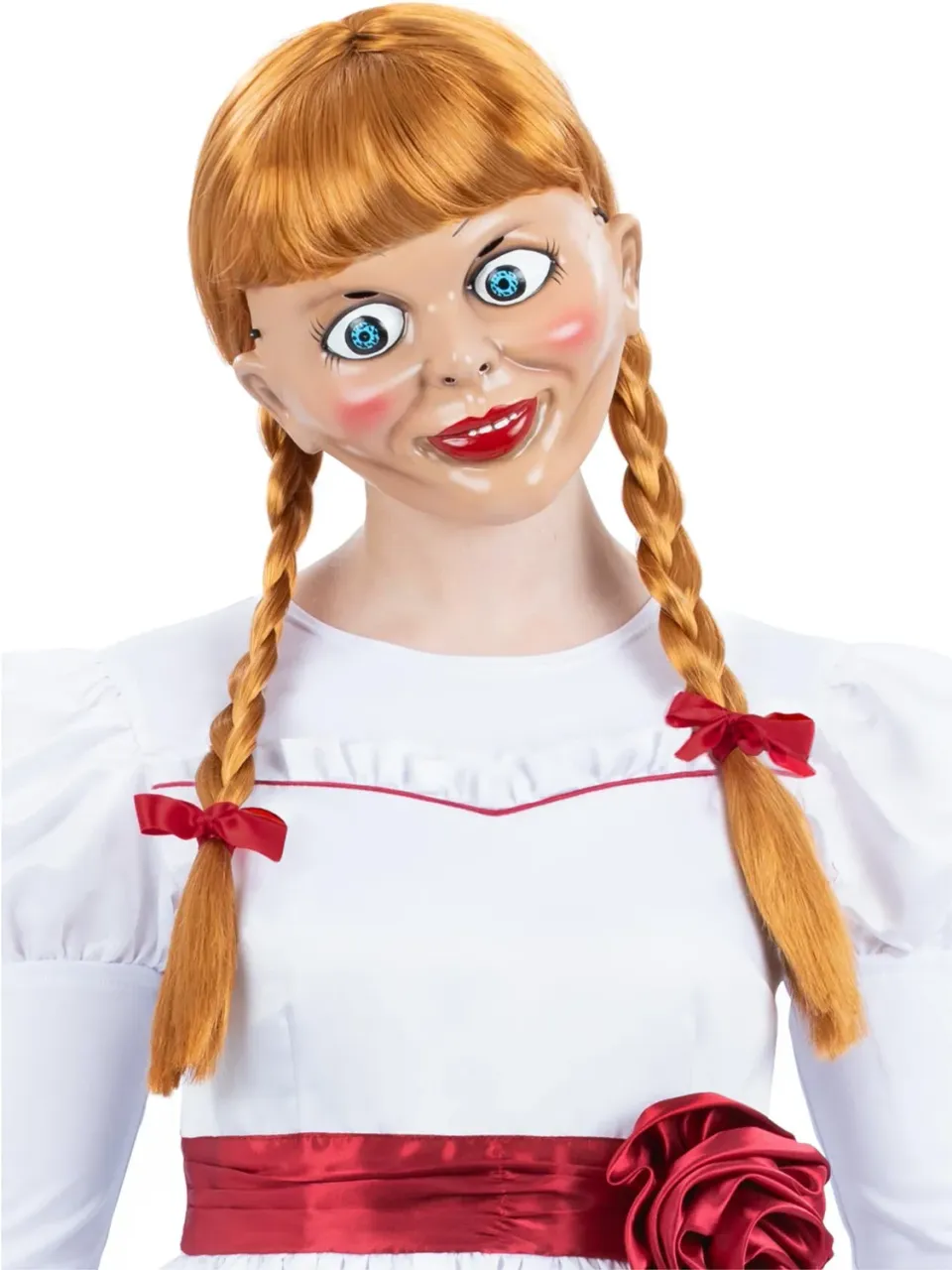 Smiffys Annabelle parrucca bambola horror trecce rosse