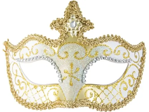 P'tit Clown Lupo Veneziano maschera bianco plastica