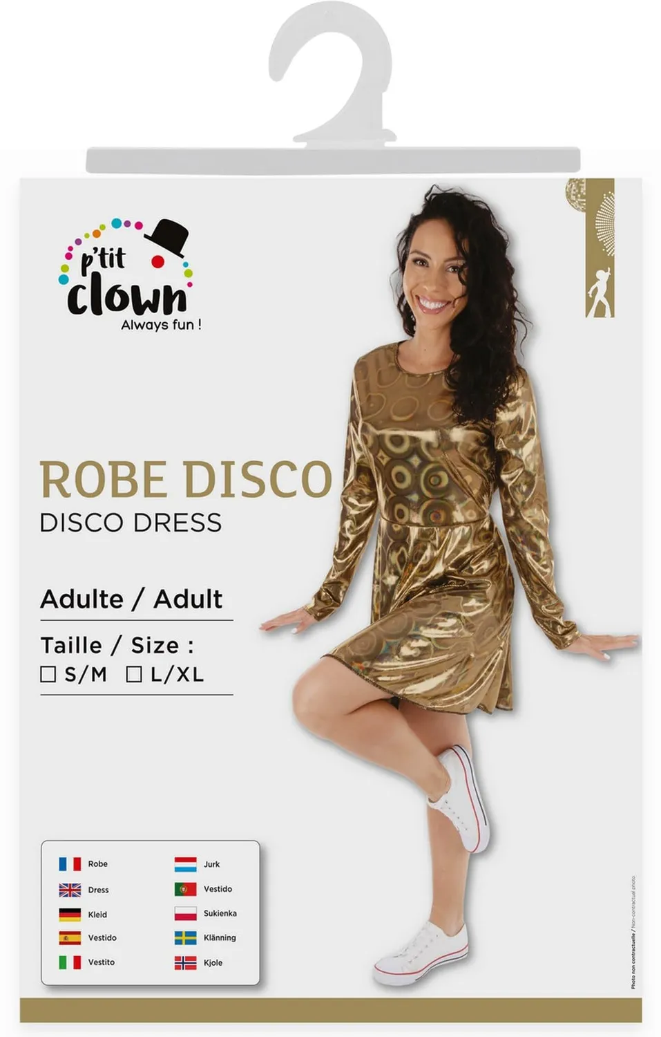 P'tit Clown Robe Disco Vestito Costume Donna XL