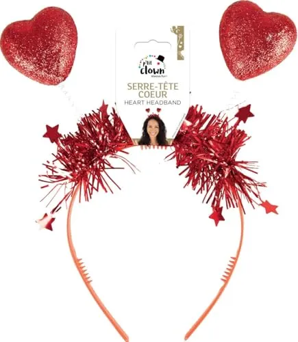 P'tit Clown re22654 cerchietto cuori rossi glitter San Valentino