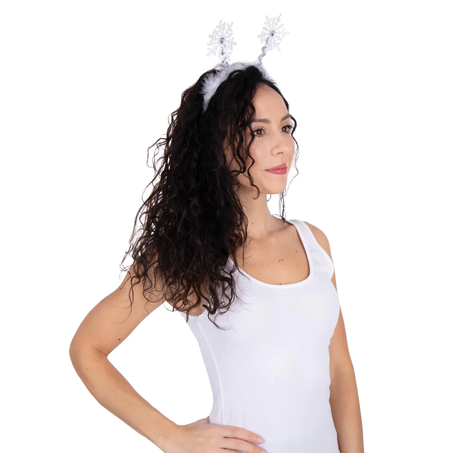 P'tit Clown re22833 Cerchietto Fiocchi di Neve Bianco Adulti