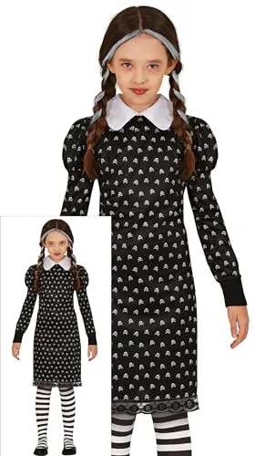 Guirca Gothic Girl Costume Bambina 7-9 Anni Nero