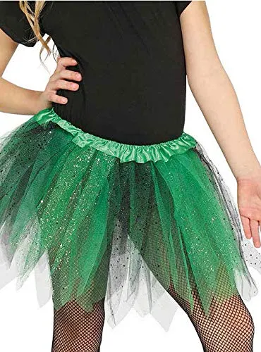 Fiestas Guirca Tutù Strega Gonna bambina verde nero glitter