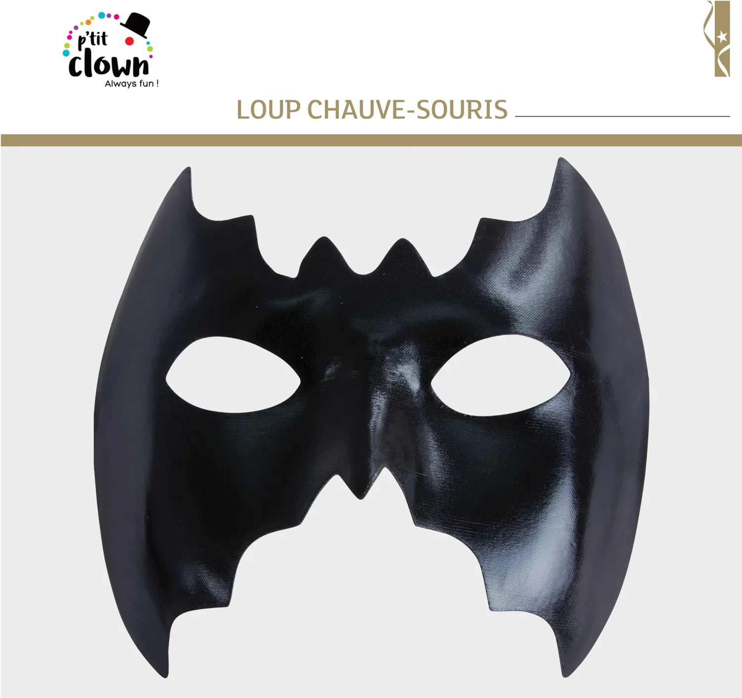 P'tit Clown 12001 maschera lupo pipistrello nera
