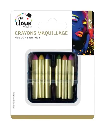 P'tit Clown UV matite trucco fluorescenti 6 pezzi