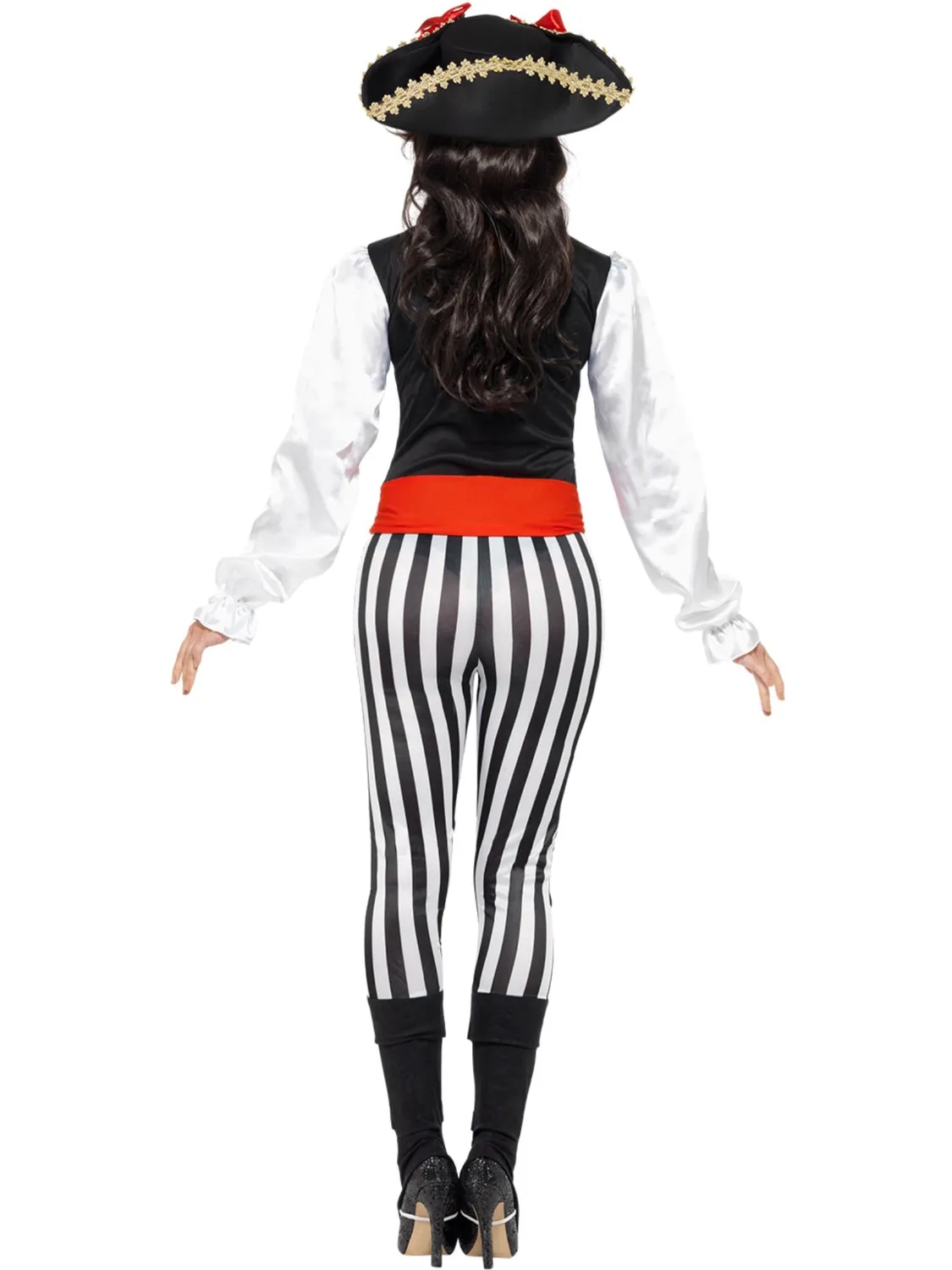 Smiffys Pirate Lady costume donna L nero bianco rosso