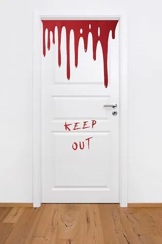 P'tit Clown Re22194 adesivo porta sanguinante Keep Out Halloween