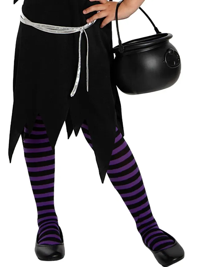 Funidelia Streghe calze bambina viola nere elastiche
