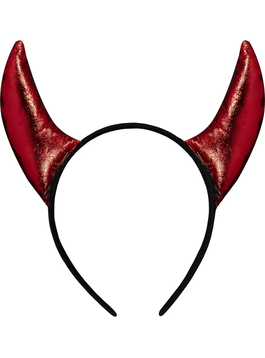 Funidelia Diavolo cerchietto con corna rosso adulto