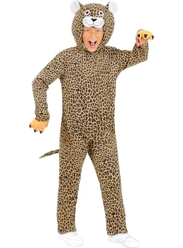 Funidelia Leopardo costume bambino 7-9 anni marrone