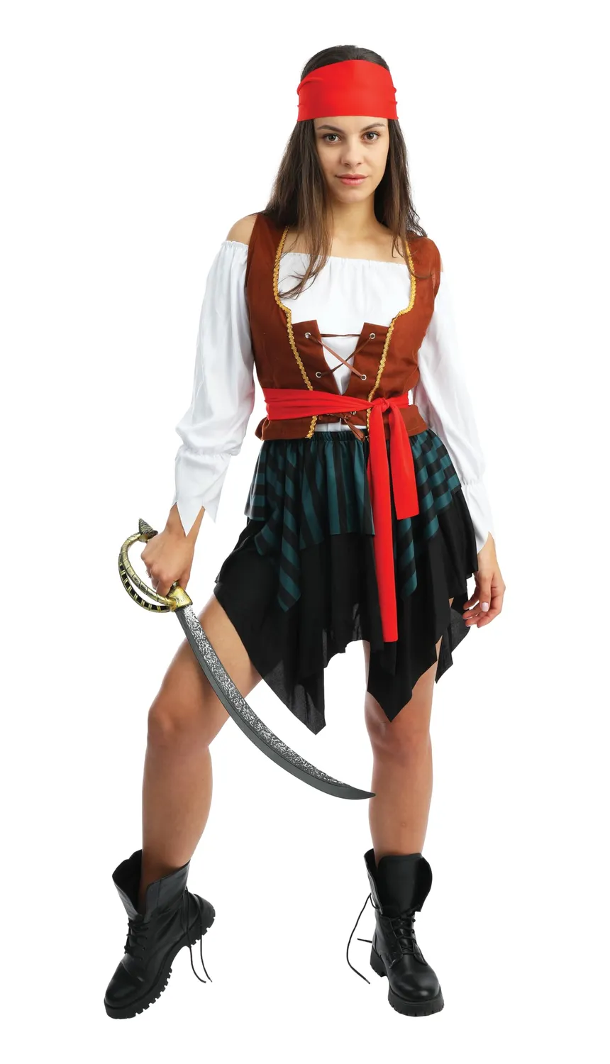 P'tit Clown Costume Pirata Donna L-XL Poliestere 5 Pezzi