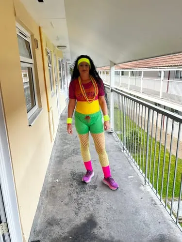 Smiffys Let’s Get Physical Girl costume anni 80 multicolore