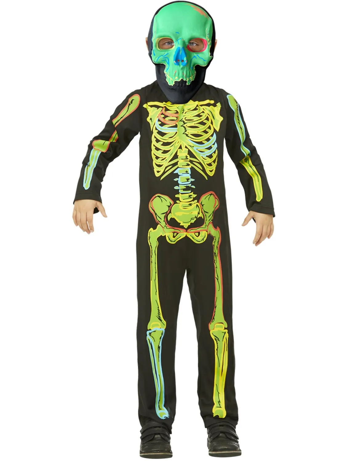 Smiffys Neon Skeleton costume scheletro bambino 10-12 anni