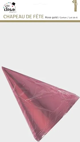 P'tit Clown cappelli a punta cartone oro rosa 6 pezzi