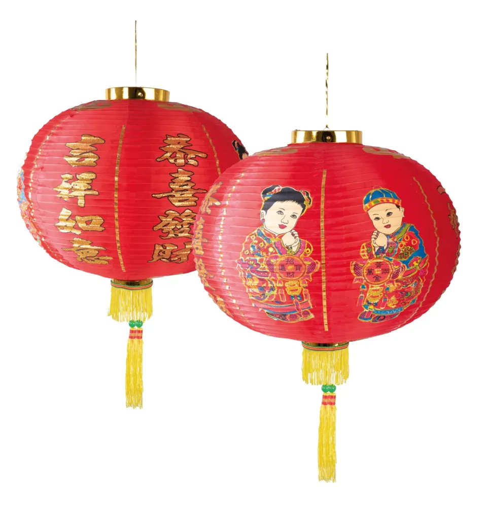 P'tit Clown Re21056 lanterna cinese rossa oro 50 cm