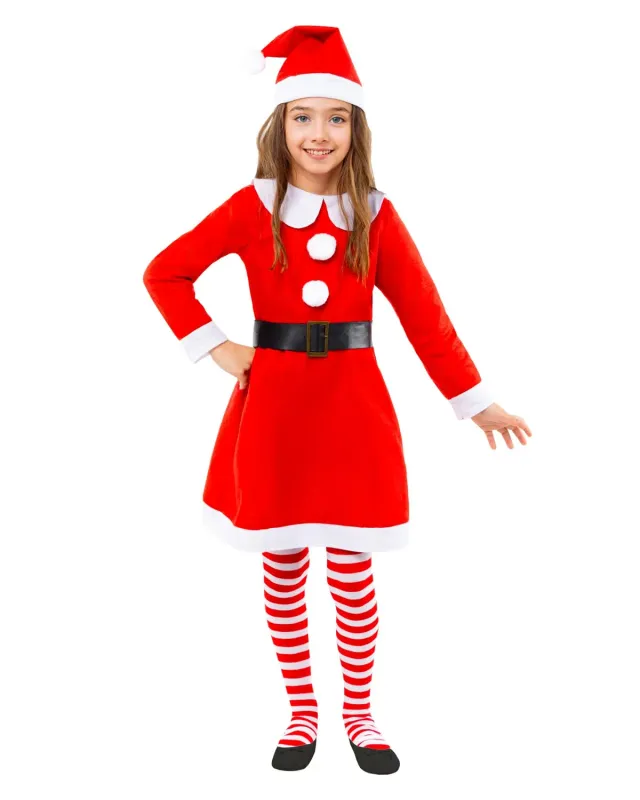 Funidelia Miss Mamma Natale Costume Bambina 7-9 anni rosso