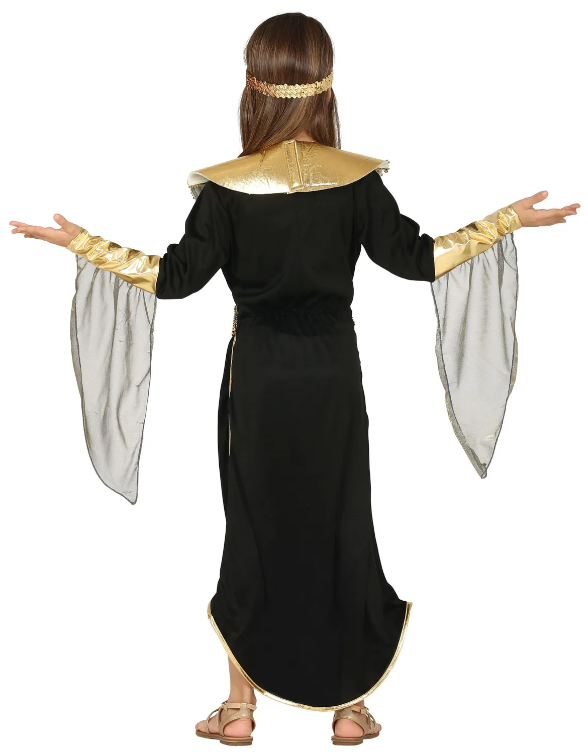 Guirca Costume Egiziana Bambina Nero Oro 10-12 Anni